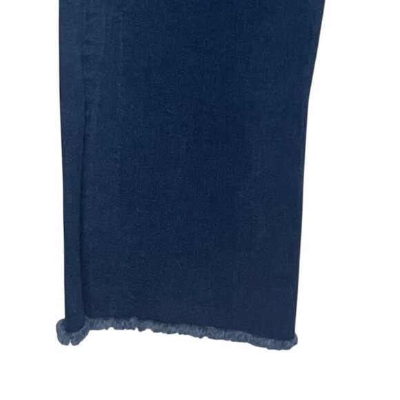 Anne Klein Straight Leg Jeans Womens Size 16 Dark Wash Frayed Hem - Picture 6 of 10